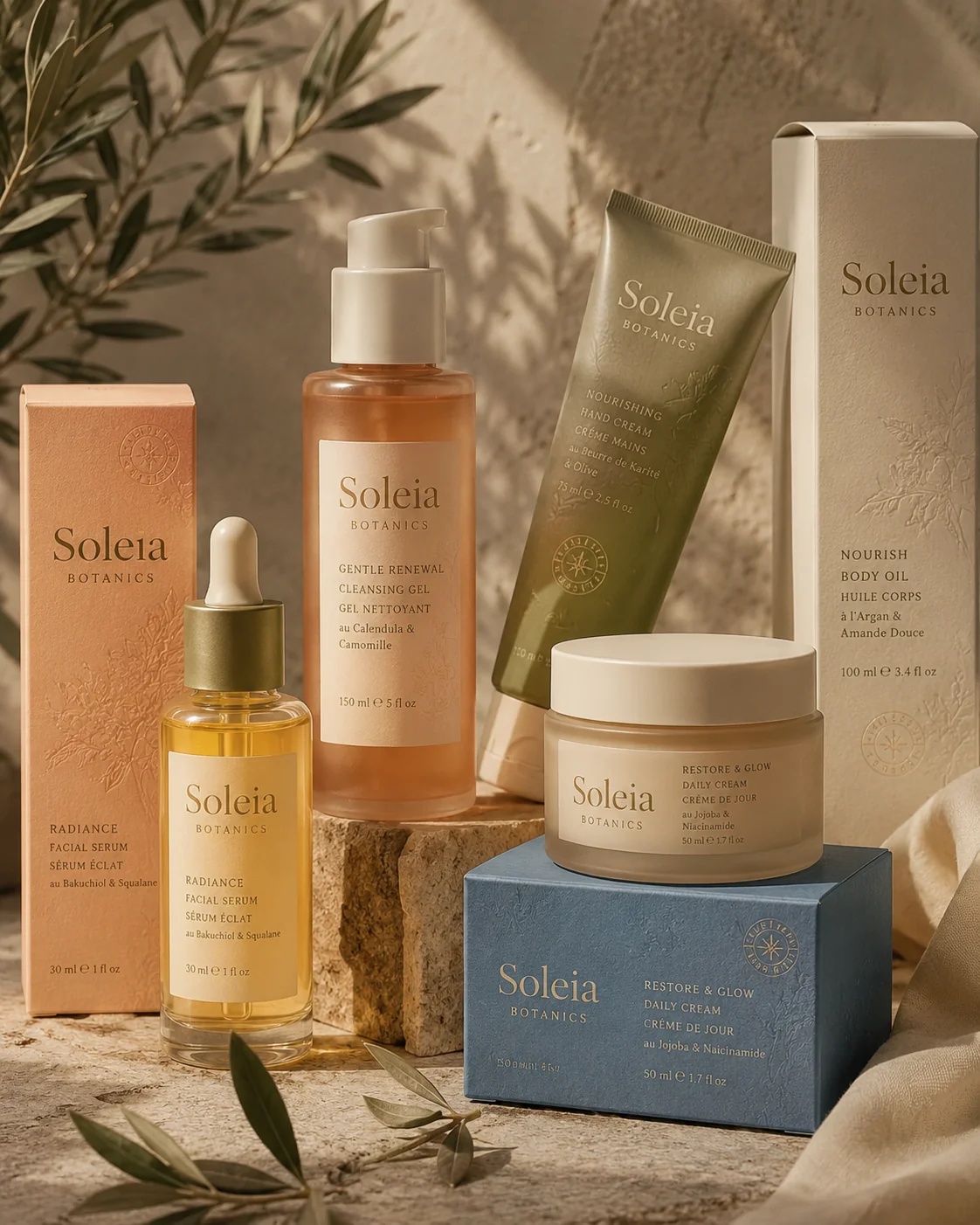 Soleia Botanics, Packaging
