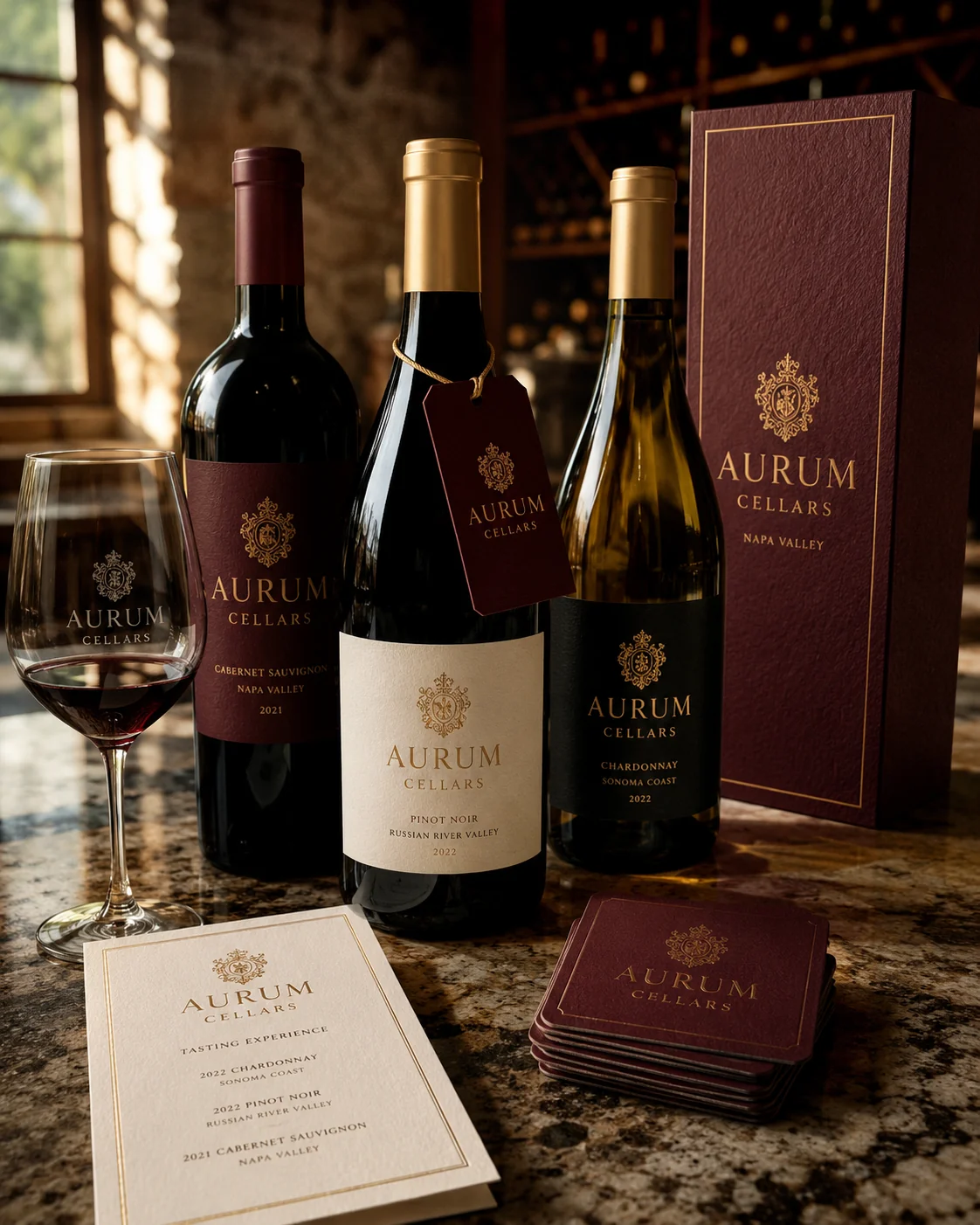 Aurum Cellars, Packaging