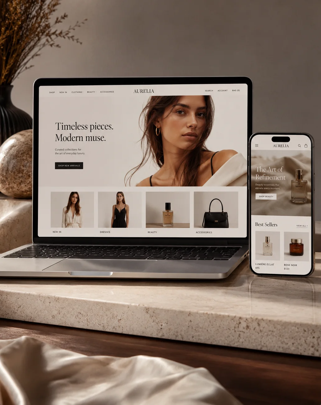 Aurelia, Web design